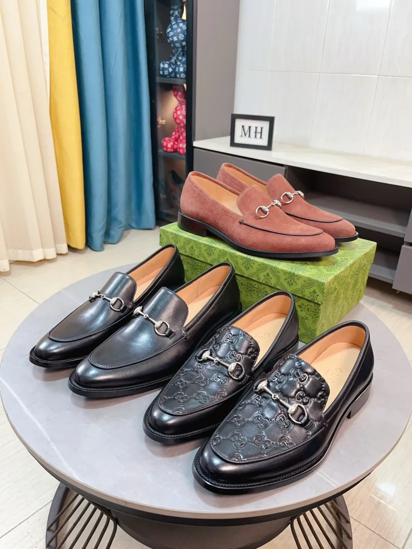 Men's Men's Shoes 💰520🌹🌹【GUCCI】The most popular classic Gucci leather shoes. Synchronized with the official website, the upper is made of Italian first-layer cowhide ➕cowhide lining, with unique brand and unique craftsmanship. Highlighting the hot style of the new year. Stop hesitating, stop wandering, get it now. Number: 38--44